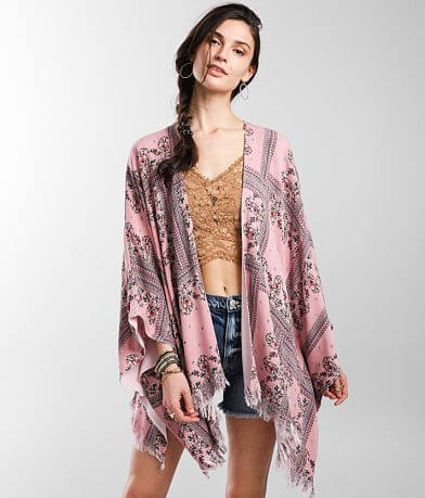 Gimmicks Handkerchief Hem Floral Kimono FULL_RIGHT_SIDE