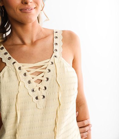 Gimmicks Textured Crochet Trim Tank Top MISC_DETAIL_1