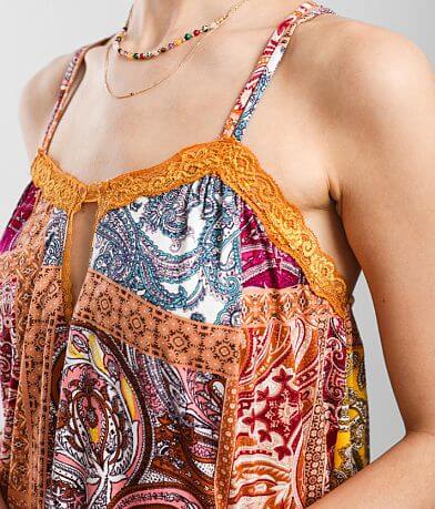 Gimmicks Patchwork Keyhole Tank Top misc detail 1 view