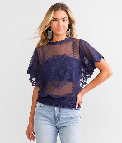 Daytrip Mesh Lace Top front view