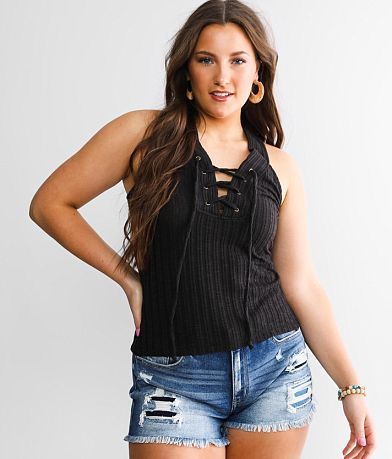 Daytrip Lace-Up Tank Top front view
