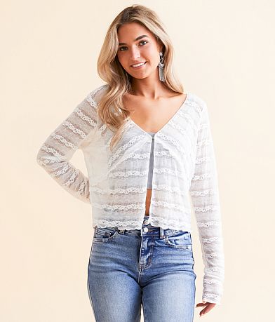 Willow & Root Lace Cropped Top front view