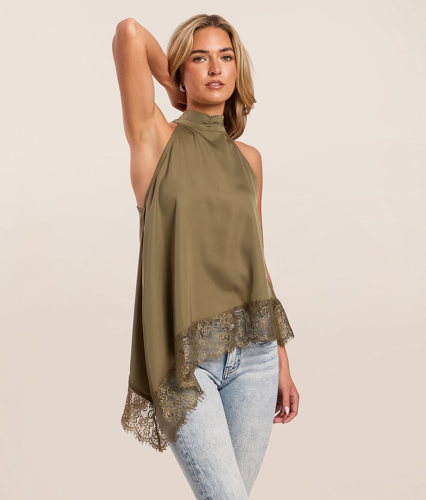 Willow & Root Lace Trim Tank Top - Women's Tank Tops in Green | Buckle