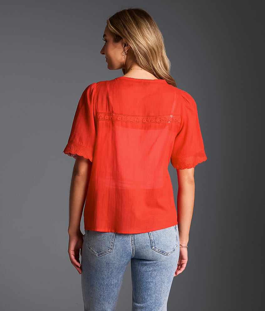 Refined Edit - Eyelet Scalloped Blouse