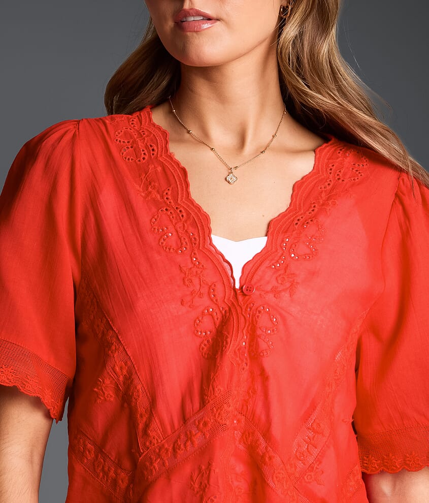 Refined Edit - Eyelet Scalloped Blouse - thumbnail 3