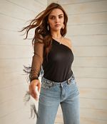 Sterling & Stitch One Shoulder Fringe Top - Women's Shirts