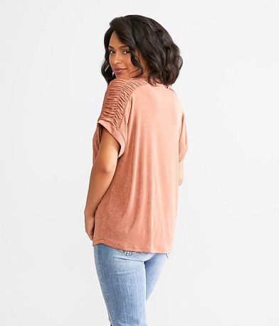 Buckle Black Sheen Knit Top BACK