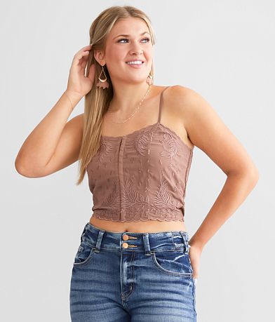 red by BKE Embroidered Tank Top front view