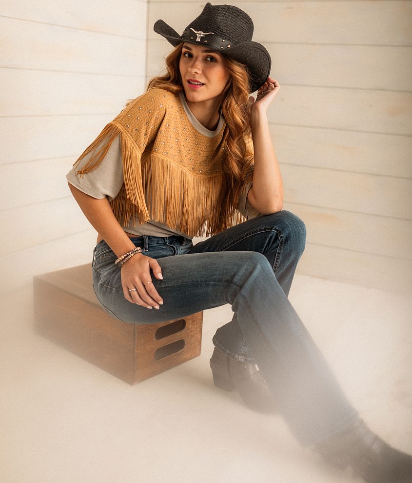 Rhinestone Fringe Top