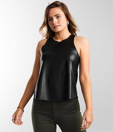 red by BKE Pieced Faux Leather Tank Top FULL_RIGHT_SIDE