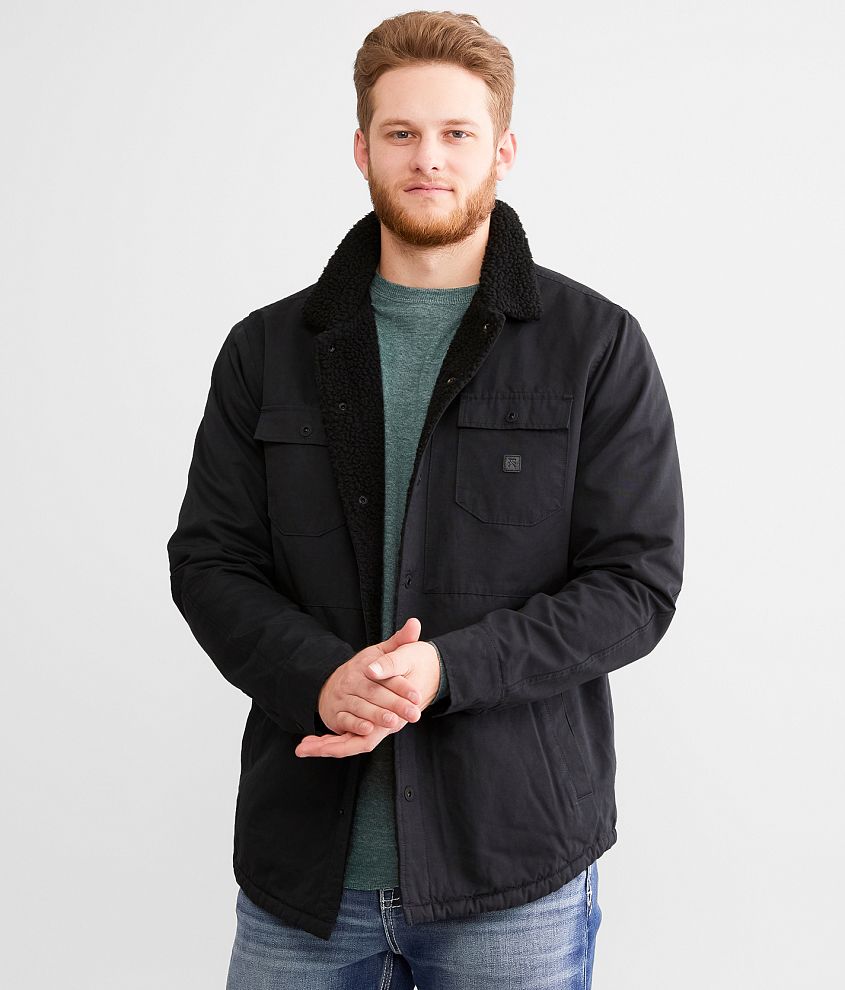 Roark Large Black Denim Jacket with Sherpa Lining - Coats & jackets