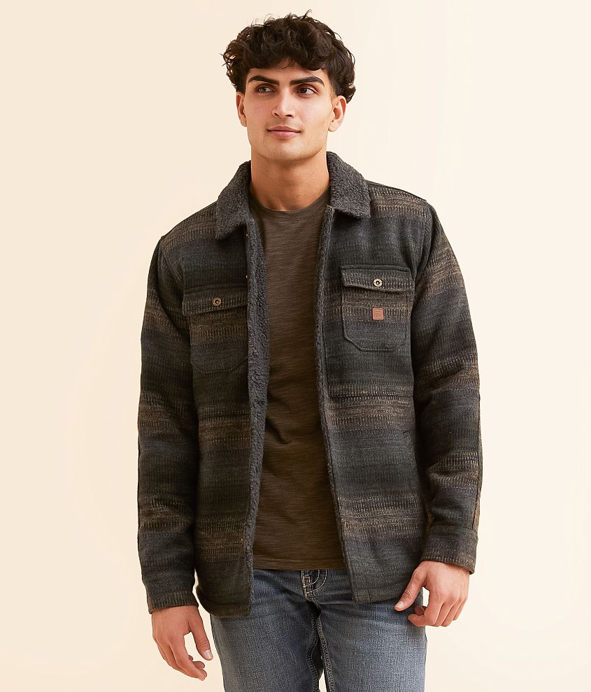 Roark Hebrides Striped Shacket front view