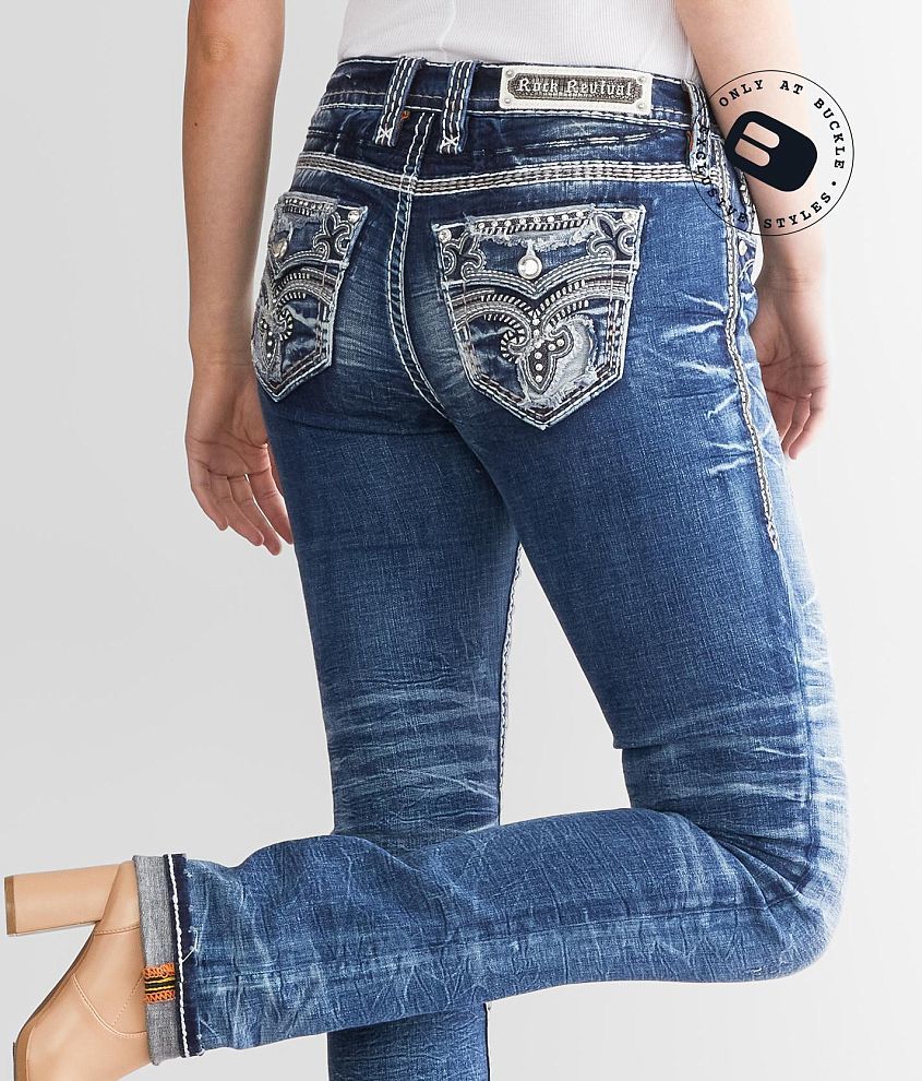 Rock Revival Fana Mid-Rise Straight Stretch Jean front view