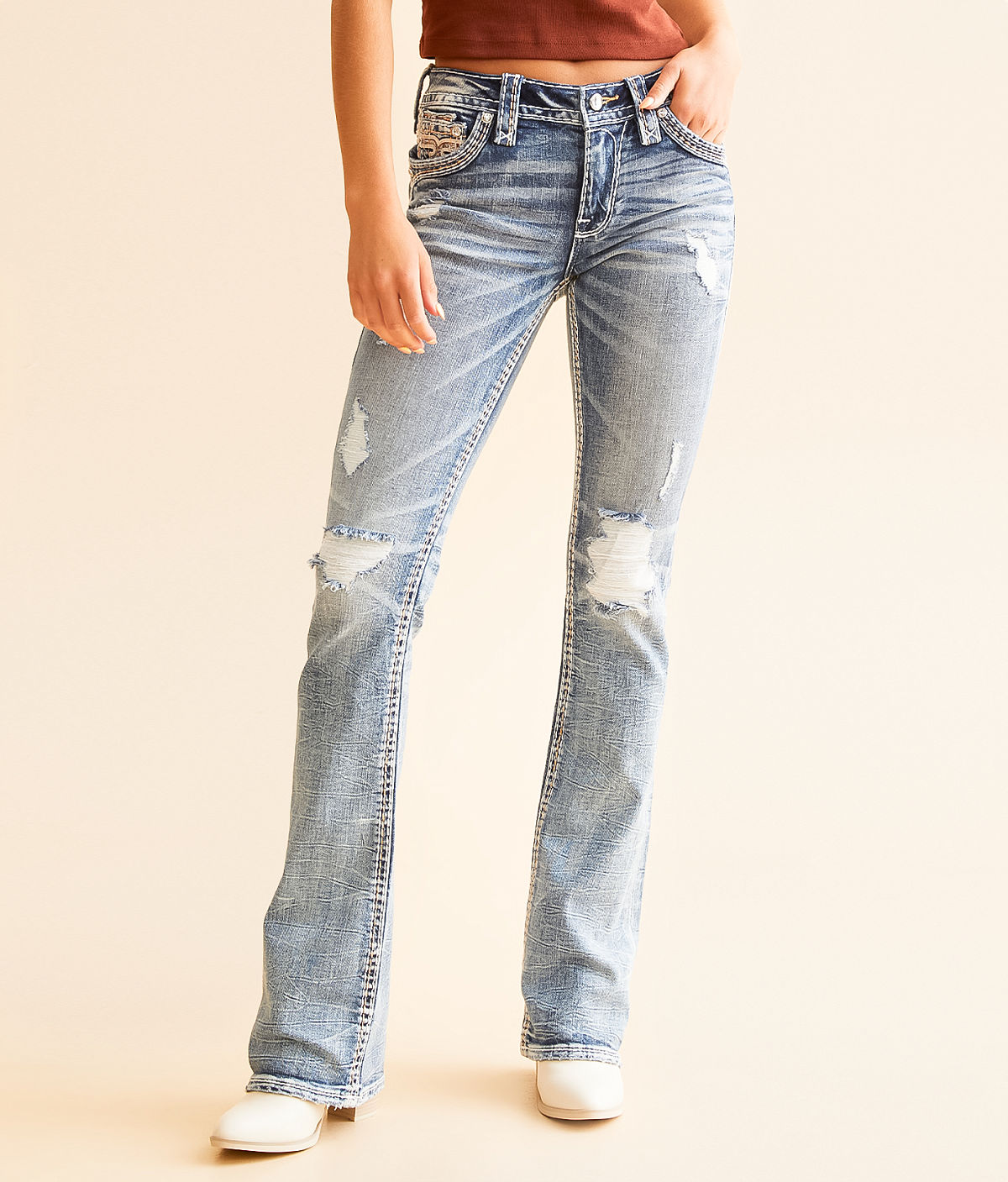 Rock Revival Niccola Mid-Rise Boot Stretch Jean — Niccola MB203 by Buckle