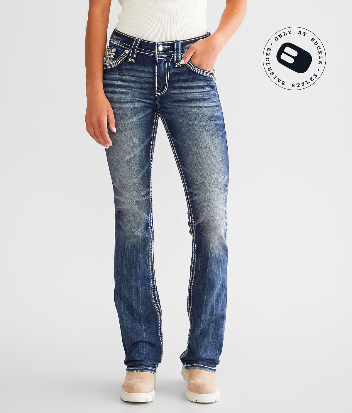 Rock Revival Lizbeth Mid-Rise Boot Stretch Jean — Lizbeth MB202 by Buckle