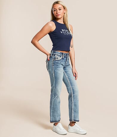 Rock Revival Fenella Universal Cropped Straight Stretch Jean front view