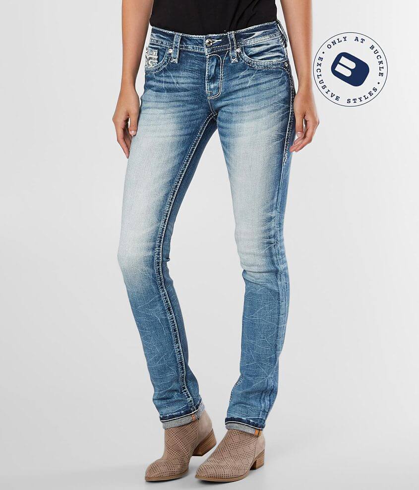 Rock Revival Yui Mid-Rise Straight Stretch Jean front view