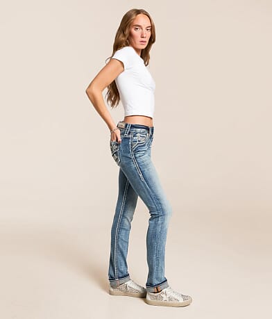 Rock Revival Alyvia Low Rise Straight Stretch Cuffed Jean front view