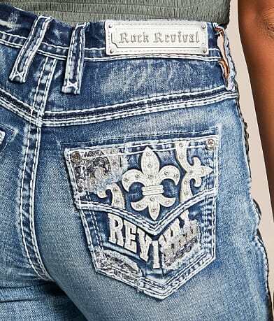 Rock Revival Alyvia Curvy High Rise Boot Stretch Jean back pocket view