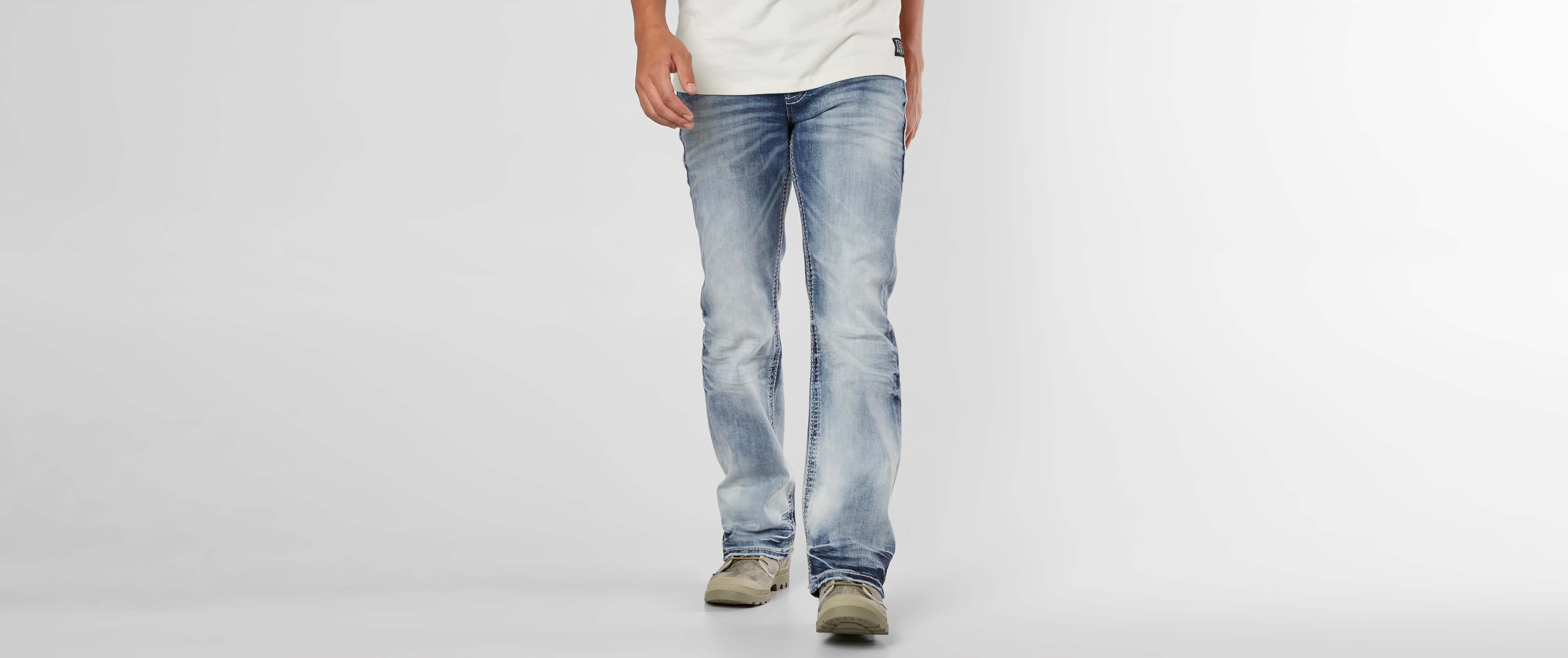 buckle slim bootcut jeans