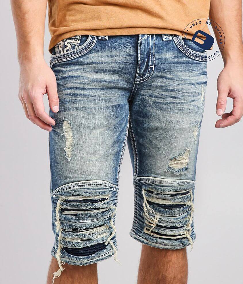 Rock Revival Prewitt Denim Biker Stretch Short - Men's Shorts in ...