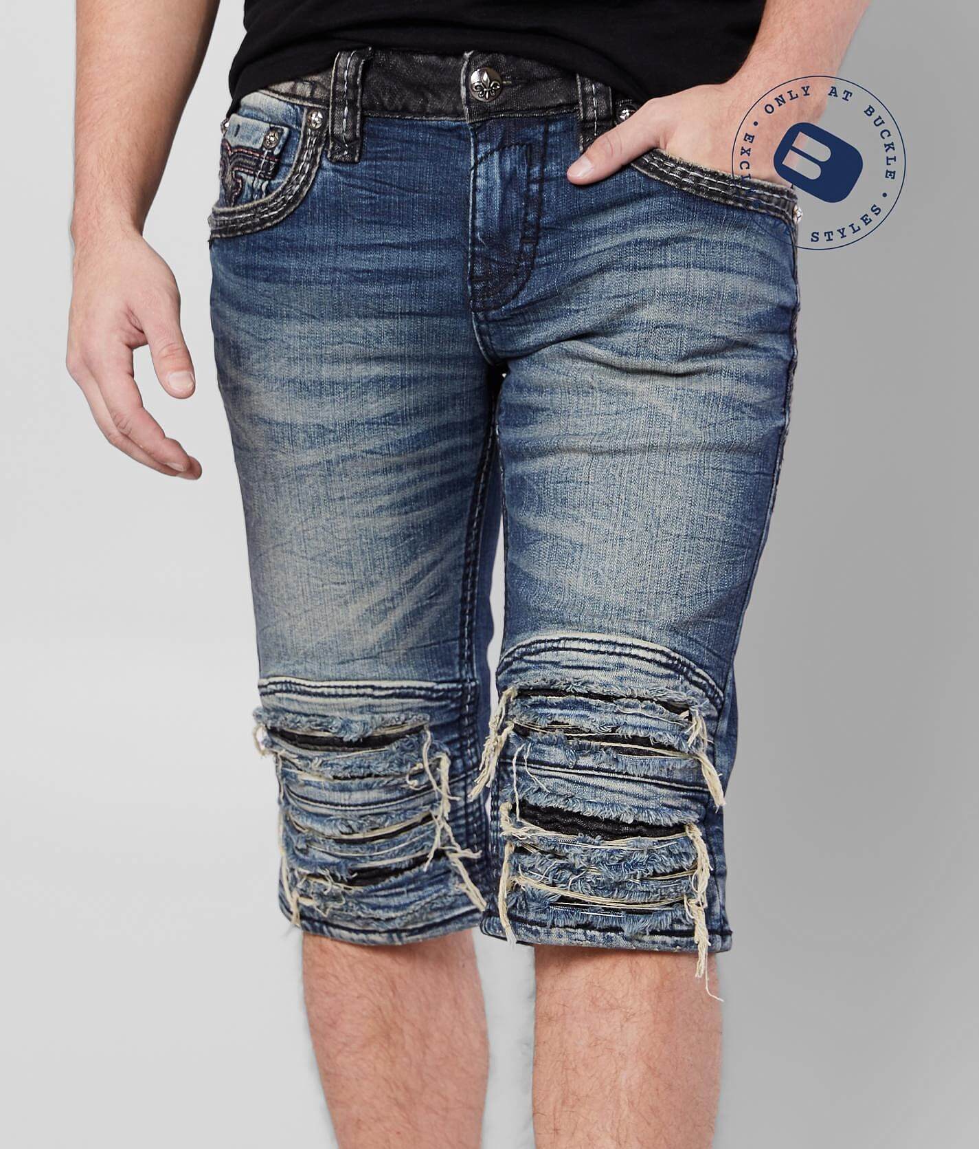 buckle men's rock revival shorts