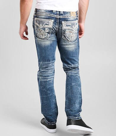 Rock Revival Storm Gray Straight Stretch Jean back view