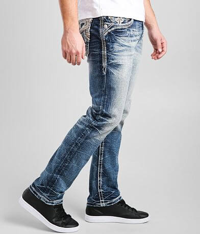 Rock Revival Storm Gray Straight Stretch Jean full right side view