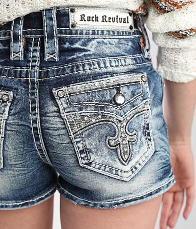 Rock Revival Rima Mid-Rise Stretch Short back pocket view