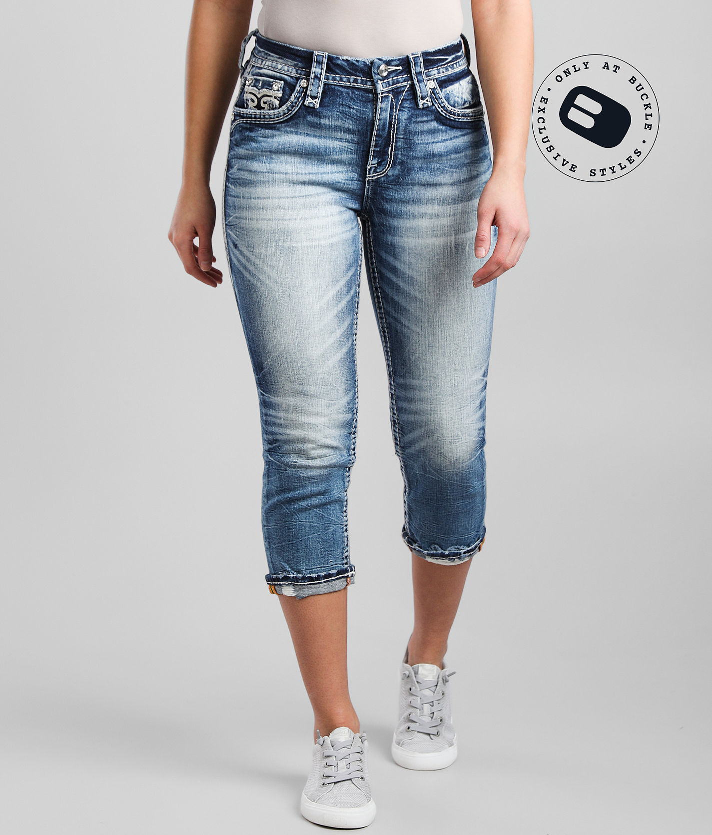 Rock Revival Ebba Easy Crop Capri Bling store Jeans 31 X 24