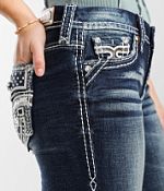 Jean Rock Revival Irene Easy Boot - Taille Basse 26, Stretch, Cristaux, Côtés Duvet