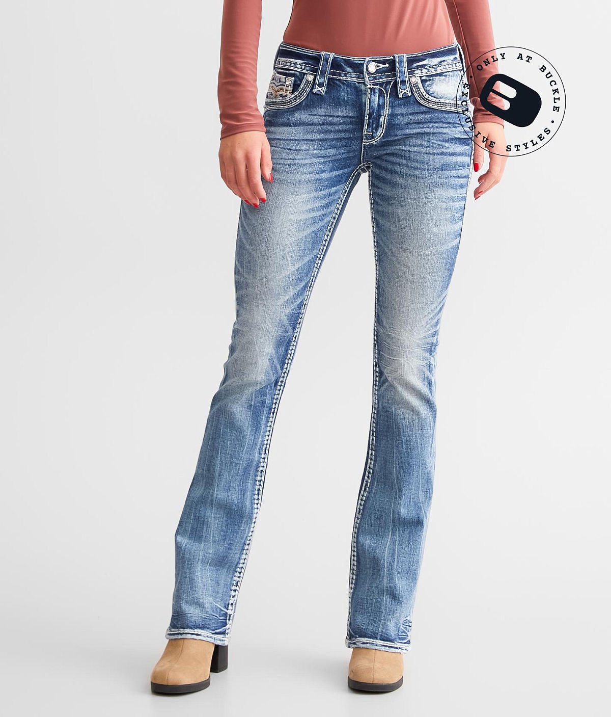 Rock Revival Nadine Low Rise Boot Stretch Jean — Nadine B214 by Buckle