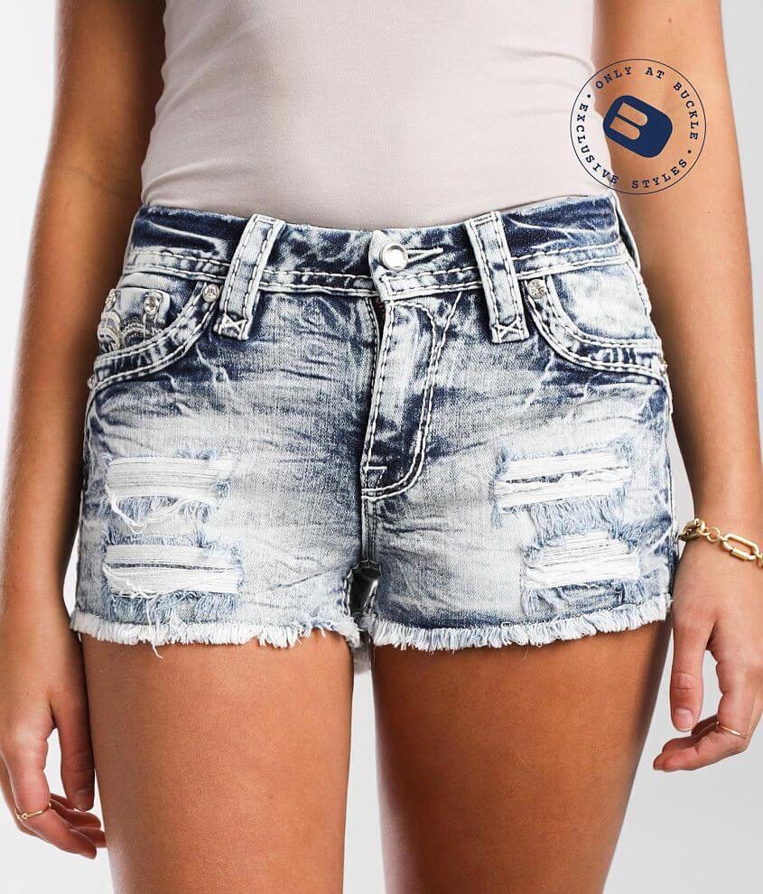 Rock Revival Dao Mid-Rise Stretch Short front view