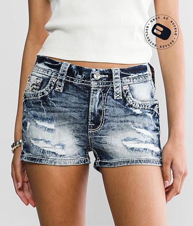 NWOT OC1 Brand White Denim Shorts Buckle Zipper Front  Petite Cotton Spandex 