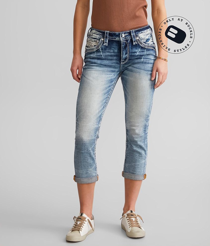 Rock Revival Eilish Cuffed Stretch Capri Jean front view