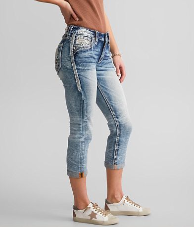 Rock Revival Eilish Cuffed Stretch Capri Jean full left side view