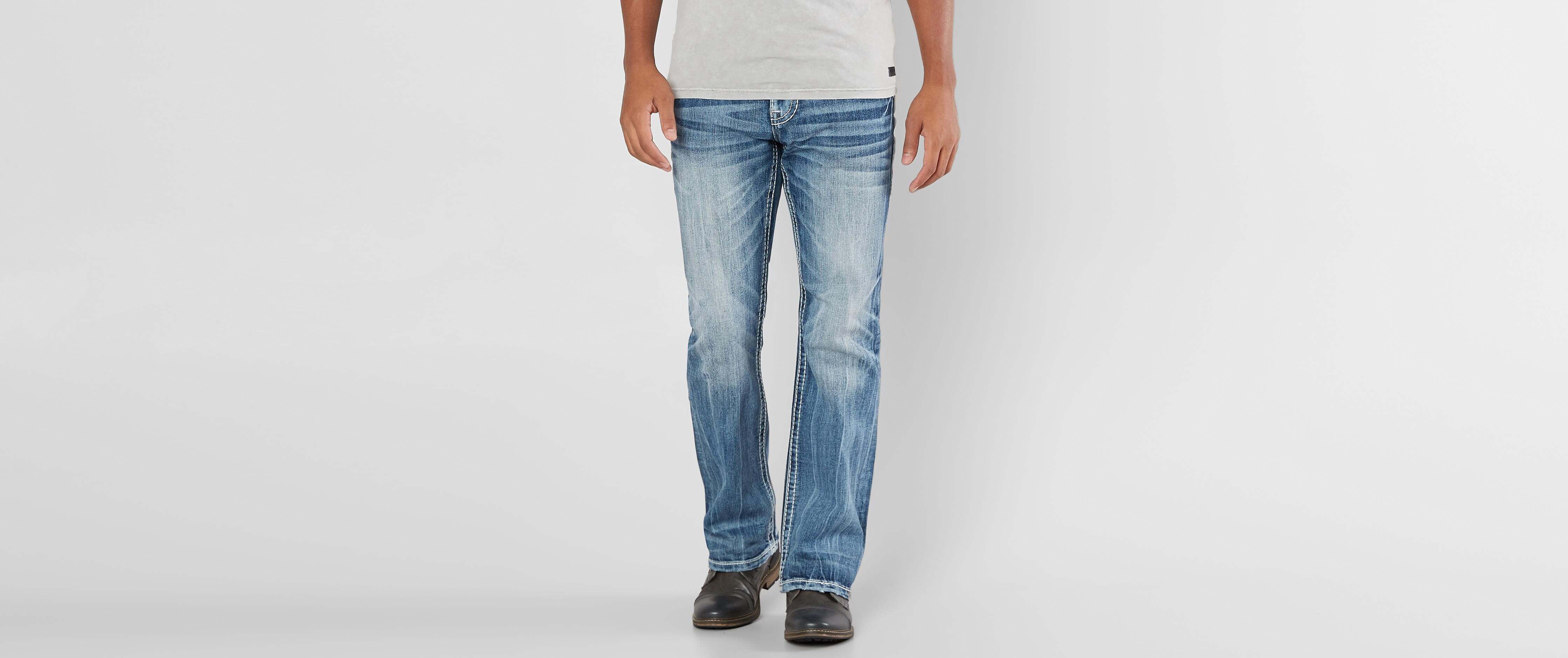 buckle slim bootcut jeans