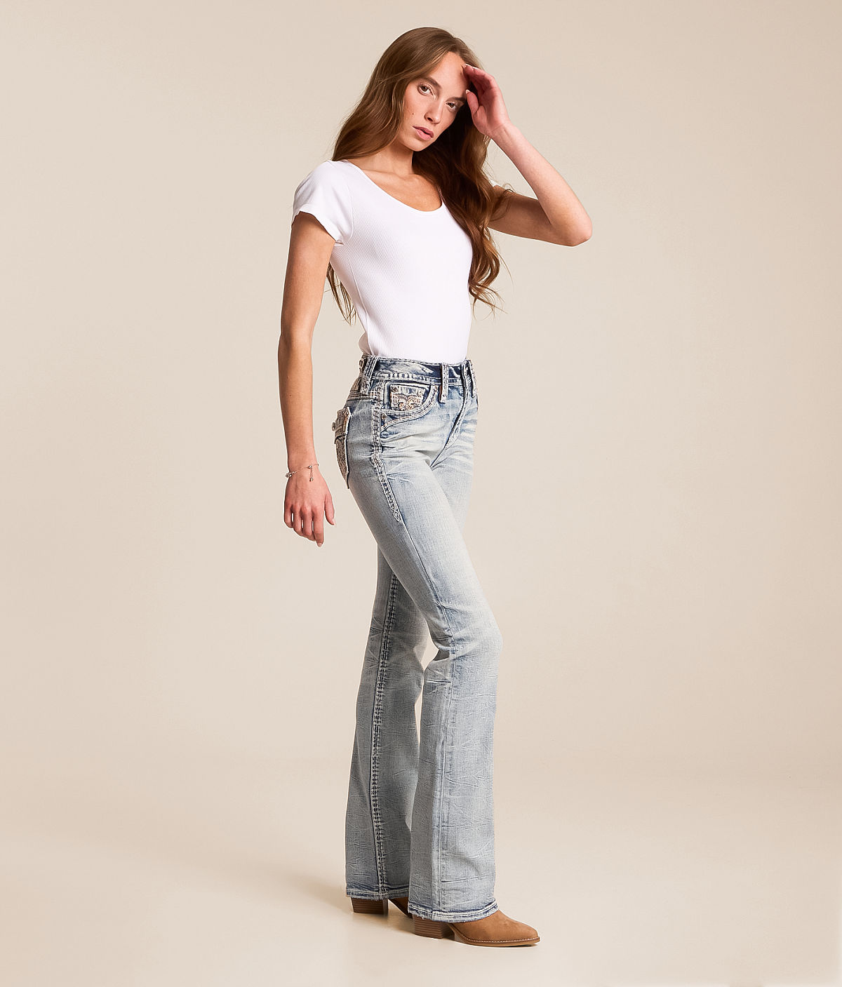 Rock Revival Aldine High Rise Tailored Boot Stretch Jean — Aldine UT201 by Buckle