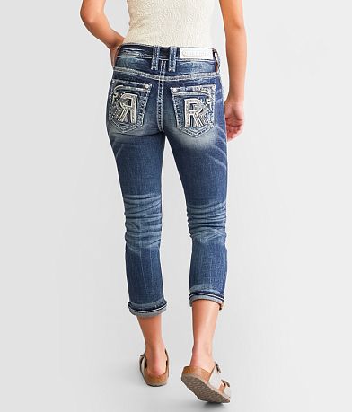 Rock Revival Pearlie Mid-Rise Stretch Capri Jean front view