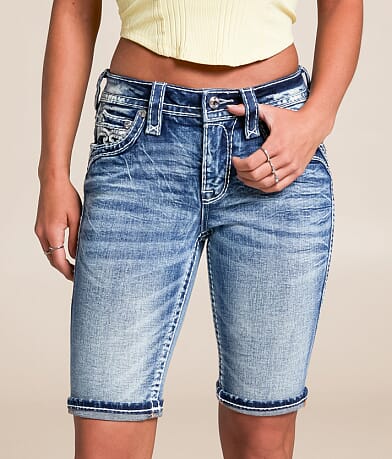 Rock Revival Pearlie Mid-Rise Bermuda Stretch Short front view