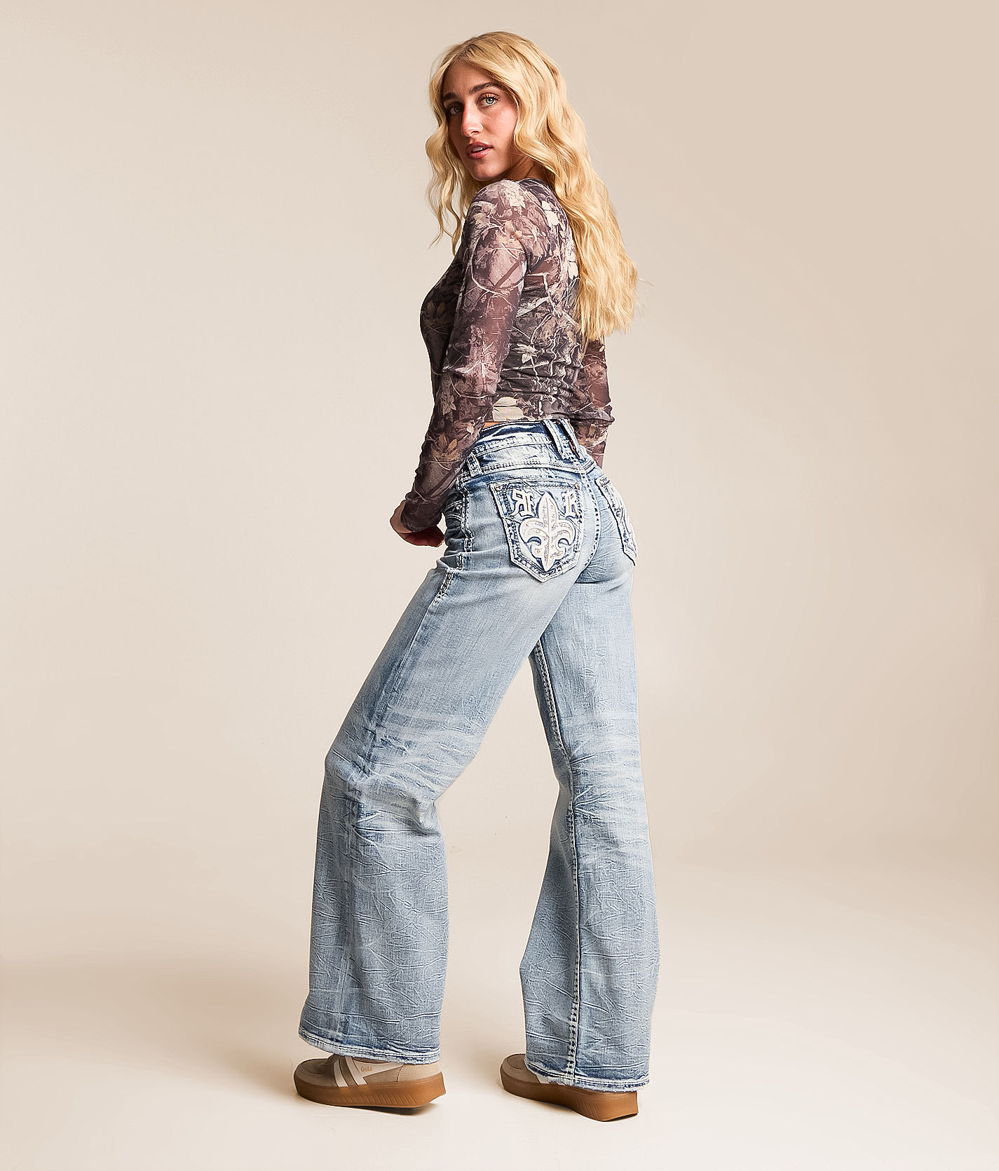 Rock Revival Kari Wide Leg Stretch Jean - Women's Jeans in Kari