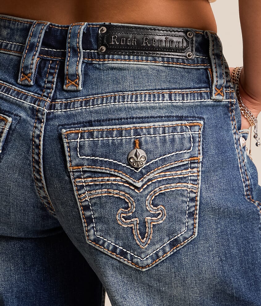 Titania Low Slung Wide Leg Baggy Stretch Jean