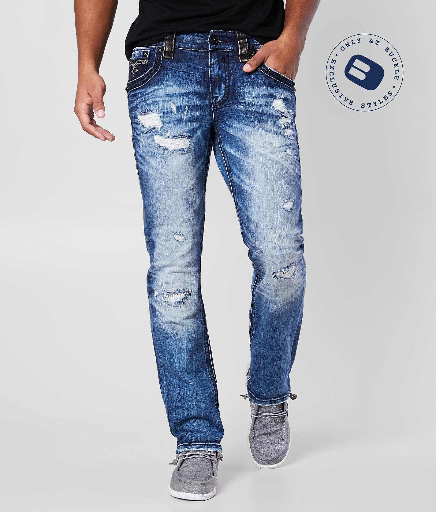 rock revival mens slim fit jeans