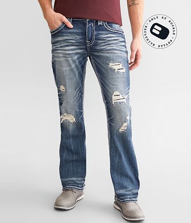 Rock Revival Kaycee Straight-Leg Star Stitched Pocket Demin Jeans