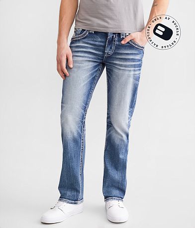 Rock Revival Kaycee Straight-Leg Star Stitched Pocket Demin Jeans