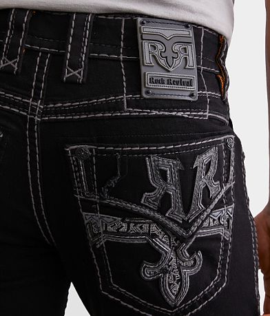 Rock Revival Hayes Straight Stretch Jean back pocket view