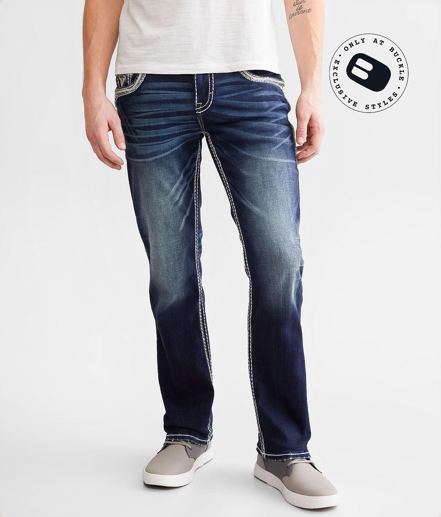 ジョンデリアン Rock Revival Kaiden Straight Stretch Jean - Men's Jeans in Kaiden