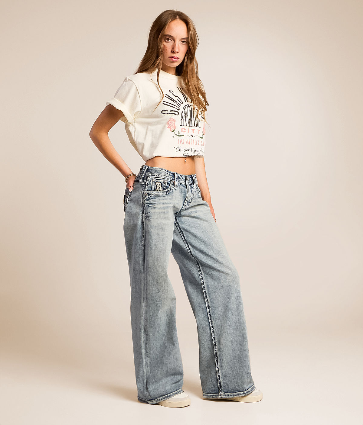 Rock Revival Alora Wide Leg Baggy Stretch Jean — Alora B2200 by Buckle