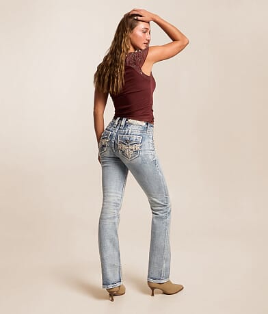 GALAXY silver✖︎pink Rock STYLE★☆★アクセ★☆★ Rock Revival Zarina Low Rise Boot Stretch Jean - Women's Jeans in