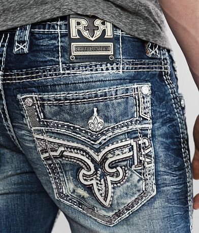 Rock Revival Bisque Slim Straight Stretch Jean back pocket view